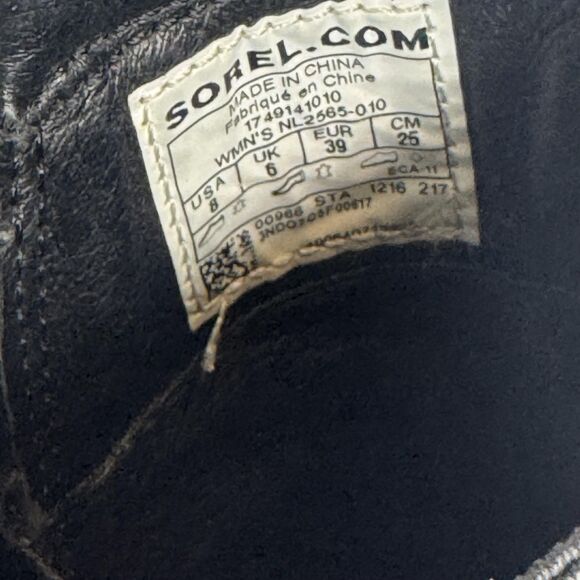 Sorel after hours Black Waterproof Leather Chelsea ankle boots size 8 ladies - Picture 6 of 10